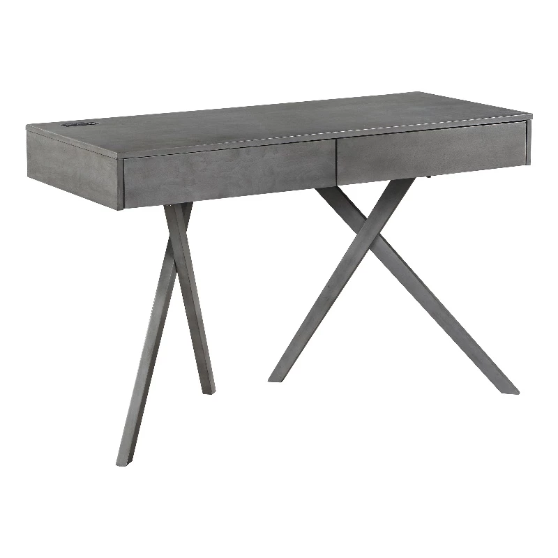 Furniture Of America Alto Wood Writing Desk With USB In Gray 13 Furniture Of America Alto Wood Writing Desk With USB In Gray - Image 11