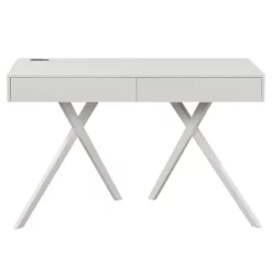 Furniture Of America Alto Wood Writing Desk With USB In Gray 26 Furniture Of America Alto Wood Writing Desk With USB In Gray -CYMAX Sales 2654349 2 L