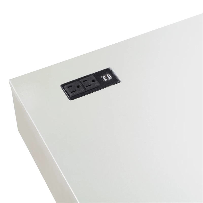 Furniture Of America Alto Wood Writing Desk With USB In Gray 11 Furniture Of America Alto Wood Writing Desk With USB In Gray - Image 9