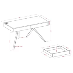 Furniture Of America Alto Wood Writing Desk With USB In Gray 24 Furniture Of America Alto Wood Writing Desk With USB In Gray -CYMAX Sales 2654349 9 L