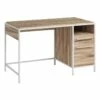Sauder Nova Loft Engineered Wood/Metal Desk In Kiln Acacia/Brown -CYMAX Sales 2656065 L