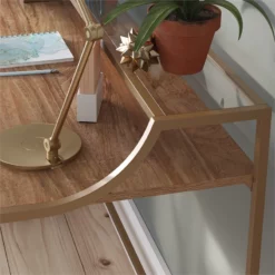 Sauder International Lux Engineered Wood Writing Desk In Sindoori Mango/Natural -CYMAX Sales 2656066 4 L