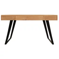 Home Square 2-Piece Solid Wood Office Set With 1 Desk & 1 Armchair In Natural -CYMAX Sales 2656235 6 L