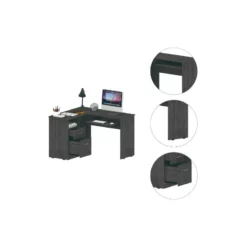 FM FURNITURE Raleigh L Shape Desk Smokey Oak Engineered Wood -CYMAX Sales 2657731 6 L