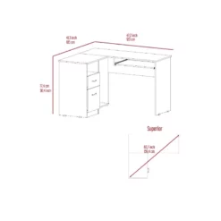 FM FURNITURE Raleigh L Shape Desk Smokey Oak Engineered Wood -CYMAX Sales 2657731 7 L