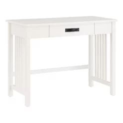 Sierra Writing Desk Engineered Wood In White Finish With Pull-Out Drawer