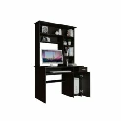 FM FURNITURE Weston Two Writing Computer Desk Black Engineered Wood -CYMAX Sales 2658724 6 L