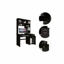 FM FURNITURE Weston Two Writing Computer Desk Black Engineered Wood -CYMAX Sales 2658724 7 L