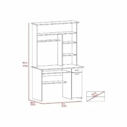 FM FURNITURE Weston Two Writing Computer Desk Black Engineered Wood -CYMAX Sales 2658724 8 L