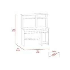 FM FURNITURE Weston Writing Computer Desk Gray Engineered Wood 16 FM FURNITURE Weston Writing Computer Desk Gray Engineered Wood -CYMAX Sales 2658727 7 L