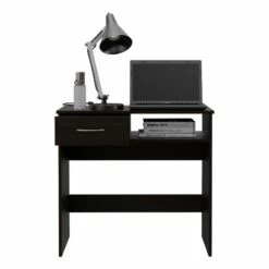 FM FURNITURE Plano Two Piece Home Office Set Black Engineered Wood -CYMAX Sales 2658729 L