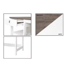 Saint Birch Finley White 47-inch Writing Desk With Storage And Shelves 11 Saint Birch Finley White 47-inch Writing Desk With Storage And Shelves -CYMAX Sales 2659255 3 L