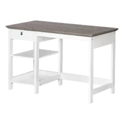 Saint Birch Finley White 47-inch Writing Desk With Storage And Shelves