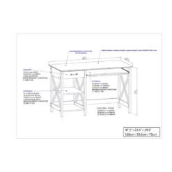 Saint Birch Honduras Washed Gray 47-inch Writing Desk -CYMAX Sales 2659256 4 L