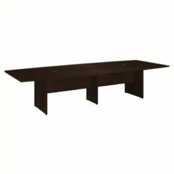 UrbanPro Boat Shaped Conference Table With Wood Base In Cherry