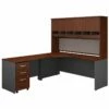 UrbanPro Corner Desk With Hutch And Mobile File Cabinet In Hansen Cherry -CYMAX Sales 2662464 L