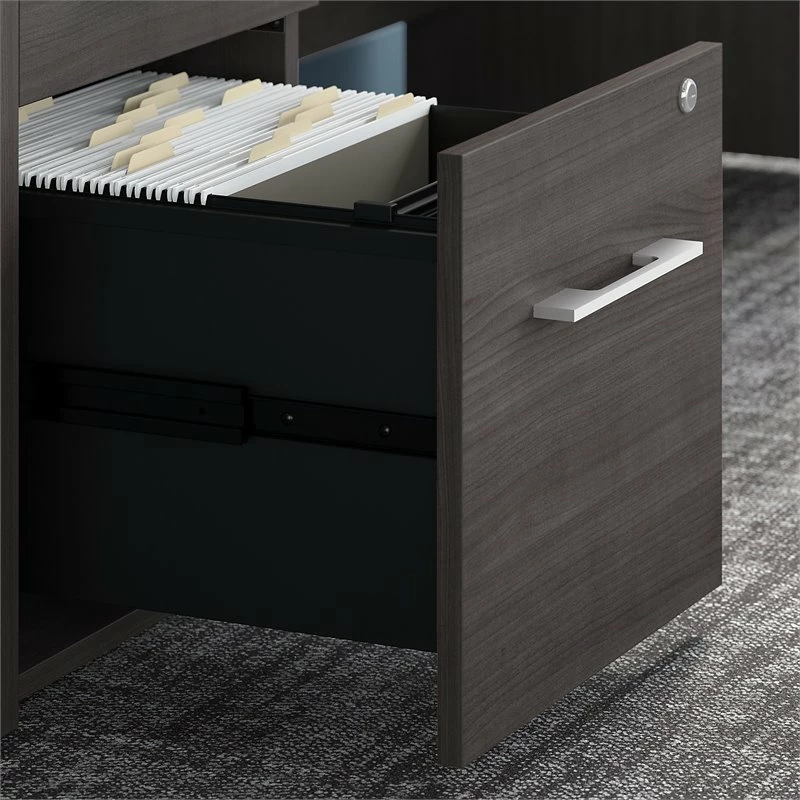 UrbanPro 72W L Shaped Desk With Drawers In Storm Gray - Engineered Wood 7 UrbanPro 72W L Shaped Desk With Drawers In Storm Gray - Engineered Wood - Image 5