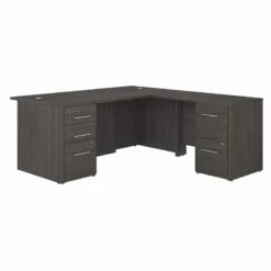 UrbanPro 72W L Shaped Desk With Drawers In Storm Gray - Engineered Wood