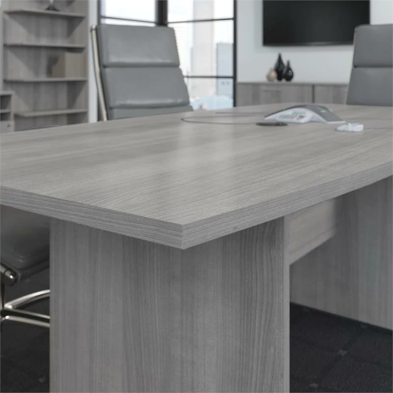 UrbanPro Conference Table With Wood Base In Platinum Gray - Engineered Wood 7 UrbanPro Conference Table With Wood Base In Platinum Gray - Engineered Wood - Image 5