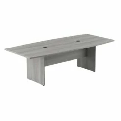 UrbanPro Conference Table With Wood Base In Platinum Gray - Engineered Wood