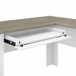 UrbanPro 60W L Desk With Hutch In Shiplap Gray And White - Engineered Wood -CYMAX Sales 2662503 4 L