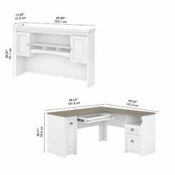 UrbanPro 60W L Desk With Hutch In Shiplap Gray And White - Engineered Wood -CYMAX Sales 2662503 5 L