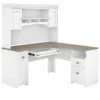 UrbanPro 60W L Desk With Hutch In Shiplap Gray And White - Engineered Wood