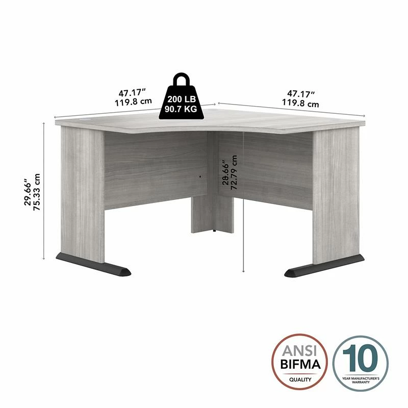 UrbanPro 48W Corner Computer Desk In Platinum Gray - Engineered Wood 13 UrbanPro 48W Corner Computer Desk In Platinum Gray - Engineered Wood - Image 11