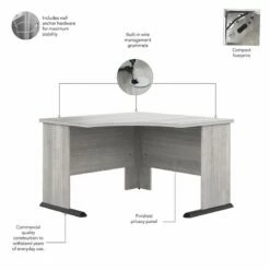 UrbanPro 48W Corner Computer Desk In Platinum Gray - Engineered Wood 20 UrbanPro 48W Corner Computer Desk In Platinum Gray - Engineered Wood -CYMAX Sales 2662523 6 L