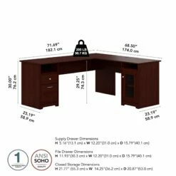 Bush Furniture Cabot 72W L Shaped Desk In Harvest Cherry - Engineered Wood 13 Bush Furniture Cabot 72W L Shaped Desk In Harvest Cherry - Engineered Wood -CYMAX Sales 2663459 4 L