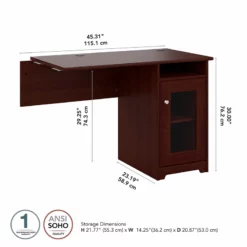 Bush Furniture Cabot Desk Return In Harvest Cherry - Engineered Wood -CYMAX Sales 2663473 4 L