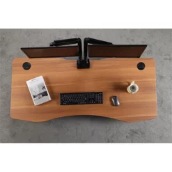 ApexDesk Elite Flex Series 60" Modern Metal And Wood Standing Desk In Red Apple -CYMAX Sales 2663582 5 L