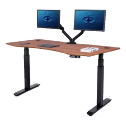 ApexDesk Elite Flex Series 60" Modern Metal And Wood Standing Desk In Red Apple