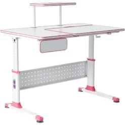ApexDesk DX Series Children's Height Adjustable Chair With Study Desk In Pink -CYMAX Sales 2663592 2 L