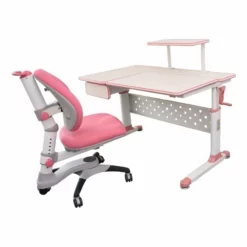 ApexDesk DX Series Children's Height Adjustable Chair With Study Desk In Pink