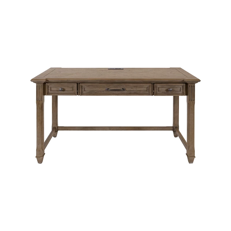 Traditional Wood Writing Desk Office Table Writing Table Light Brown 4 Traditional Wood Writing Desk Office Table Writing Table Light Brown - Image 2