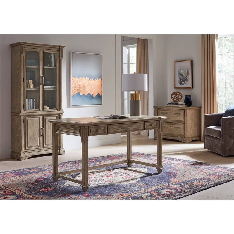 Traditional Wood Writing Desk Office Table Writing Table Light Brown 15 Traditional Wood Writing Desk Office Table Writing Table Light Brown - Image 13