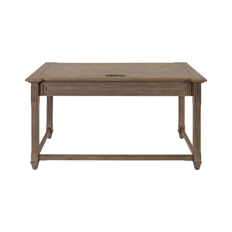 Traditional Wood Writing Desk Office Table Writing Table Light Brown 6 Traditional Wood Writing Desk Office Table Writing Table Light Brown - Image 4