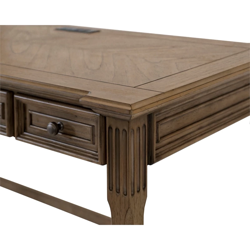 Traditional Wood Writing Desk Office Table Writing Table Light Brown 8 Traditional Wood Writing Desk Office Table Writing Table Light Brown - Image 6