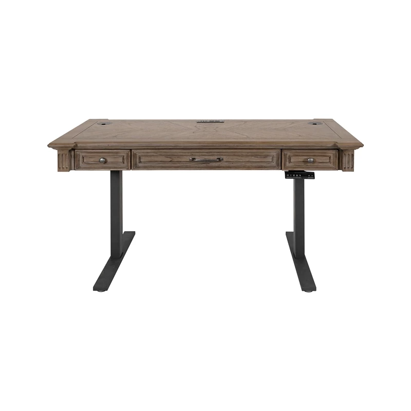 Traditional Wood Electronic Sit Stand Desk Standing Desk Light Brown 6 Traditional Wood Electronic Sit Stand Desk Standing Desk Light Brown - Image 4