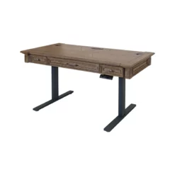 Traditional Wood Electronic Sit Stand Desk Standing Desk Light Brown 19 Traditional Wood Electronic Sit Stand Desk Standing Desk Light Brown -CYMAX Sales 2664470 4 L