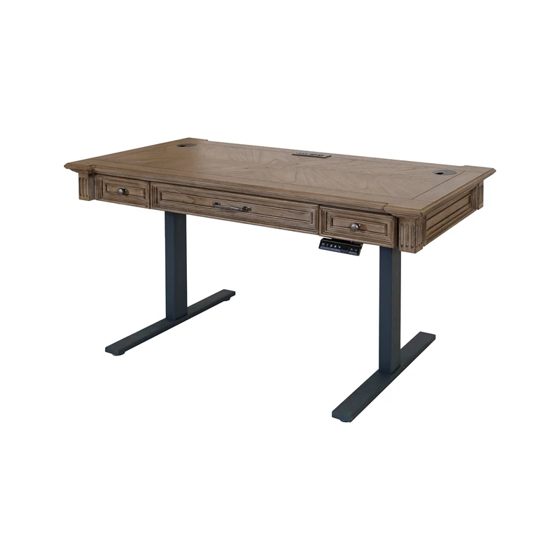 Traditional Wood Electronic Sit Stand Desk Standing Desk Light Brown 7 Traditional Wood Electronic Sit Stand Desk Standing Desk Light Brown - Image 5