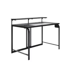 Benzara 50" Modern Wood Home Office Gaming Desk USB Ports Wireless In Black 15 Benzara 50" Modern Wood Home Office Gaming Desk USB Ports Wireless In Black -CYMAX Sales 2664844 7 L