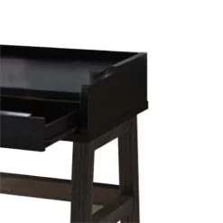 Dual Toned Wood Desk With Two Sleek Drawers And Slightly Splayed Legs Gray Black 29 Dual Toned Wood Desk With Two Sleek Drawers And Slightly Splayed Legs Gray Black -CYMAX Sales 2667841 9 L