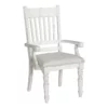 Home Fare Valley Ridge Wood Dining Arm Chair In Distressed White Finish -CYMAX Sales 2668532 1 L