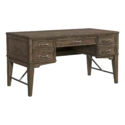Intercon Furniture Preston Home Office 58" Wood Half Ped Desk In Oak -CYMAX Sales 2669015 L