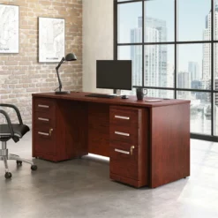 Urbanpro 72" X 24" Shell And Two 3-Drawers Mobile File Cabinet In Cherry -CYMAX Sales 2669673 3 L
