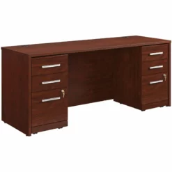 Urbanpro 72" X 24" Shell And Two 3-Drawers Mobile File Cabinet In Cherry
