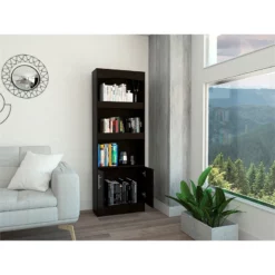 Home Square 2-Piece Set With Cabinet Bookcase And Desk With Hutch -CYMAX Sales 2669692 13 L