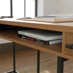 Sauder Iron City Engineered Wood L-Desk In Checked Oak Finish -CYMAX Sales 2669760 10 L